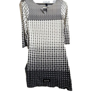 Lavanya polka dot and square dress, small, black, white, grey pre loved